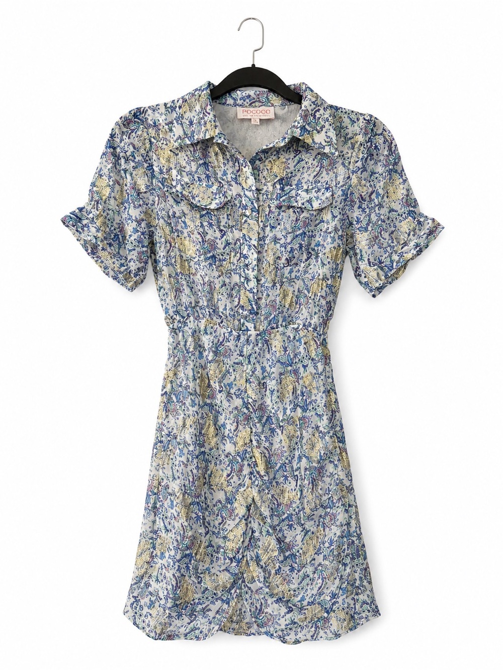 Rococo Sand REVOLVE Blue & Cream Floral Mini Dress
